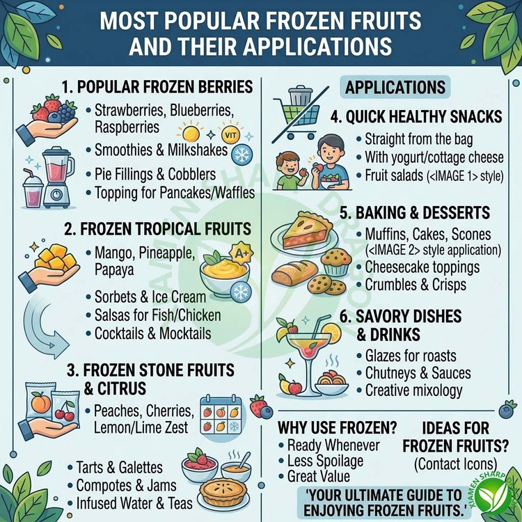 MOST POPULAR FROZEN FRUITSAND THEIR APPLICATIONS MOST POPULAR FROZEN FRUITSAND THEIR APPLICATIONS